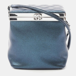 Chanel Leather Navy Coco Mark Shoulder Crossbody Bag