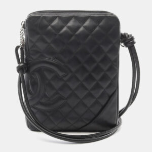 Chanel Black Leather Cambon Line Shoulder Crossbody Bag