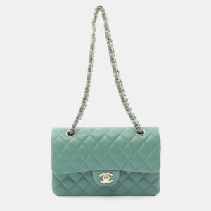 Chanel Lambskin Green Classic Flap Chain Shoulder Bag