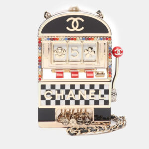 Chanel Plastic Black Slot Machine Coco Mark Chain Crossbody Shoulder Bag