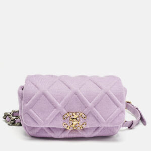 Chanel Lilac Quilted Jersey Fabric and Leather 19 Belt Bag
