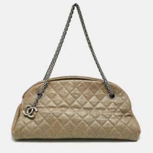 Chanel Olive Green Quilted Caviar Medium Just Mademoiselle Bowler Bag