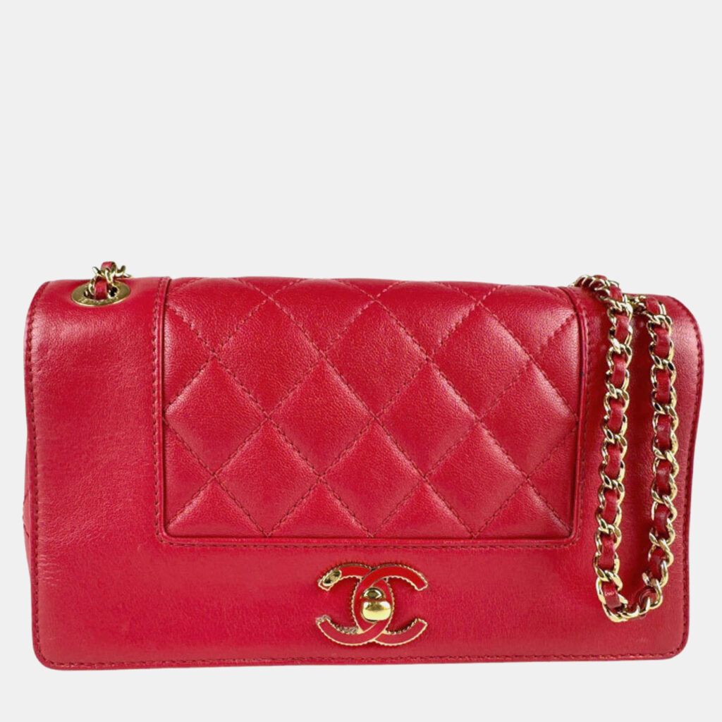 luxury-women-chanel-used-handbags-p1153659-002 Chanel Red Leather Mademoiselle Vintage Shoulder Bag