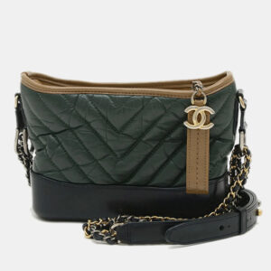 Chanel Green Leather Gabriel De Hobo Small Shoulder Bag