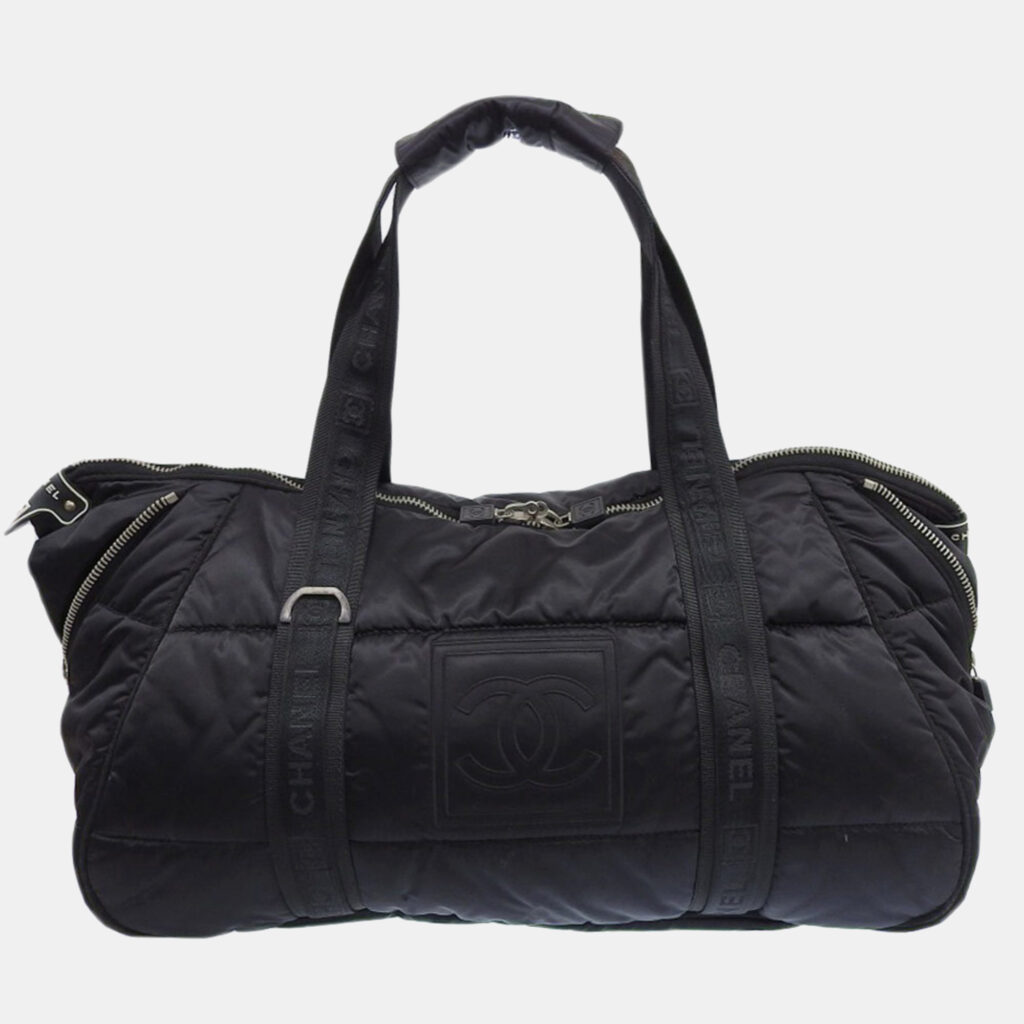 Chanel Sports Line Seal Boutique Coco Mark Boston Bag Nylon
