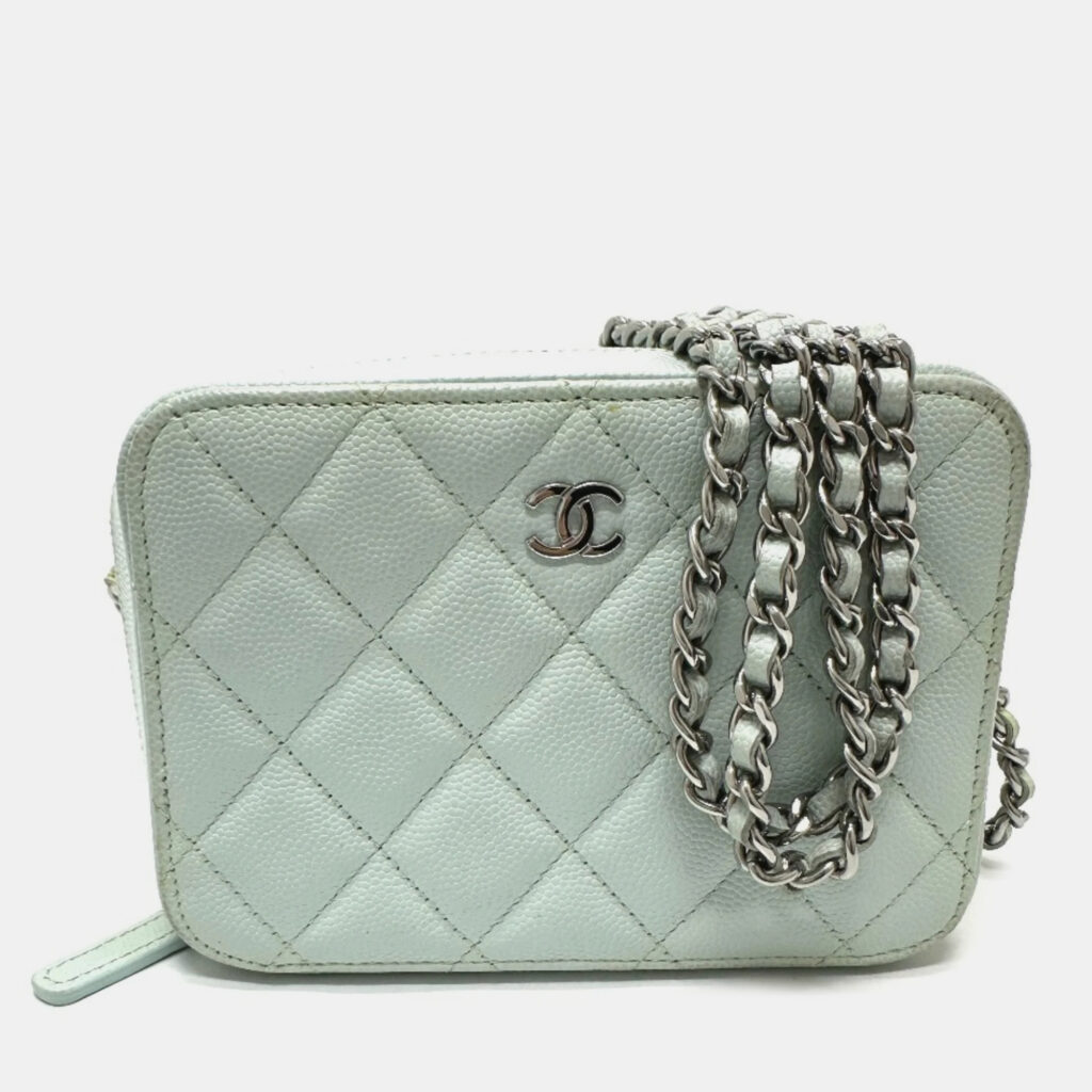luxury-women-chanel-used-handbags-p1153735-010 Chanel Cc Mark Chain Bag Pochette Bag Shoulder Bag Blue