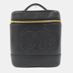 Chanel Black Caviar Cosmetic Vanity Bag