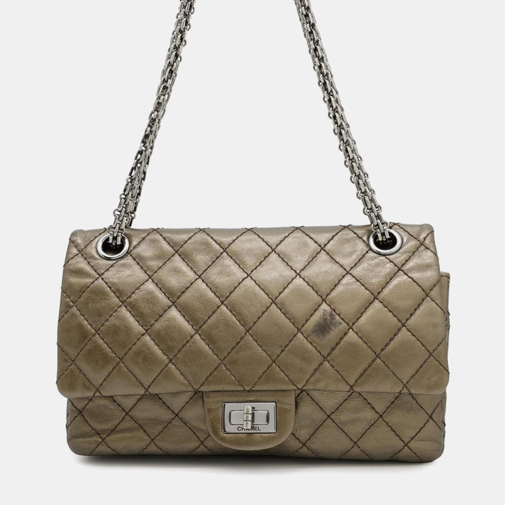luxury-women-chanel-used-handbags-p1153968-034 Chanel 2.55 Chain shoulder Bag Bronze Leather