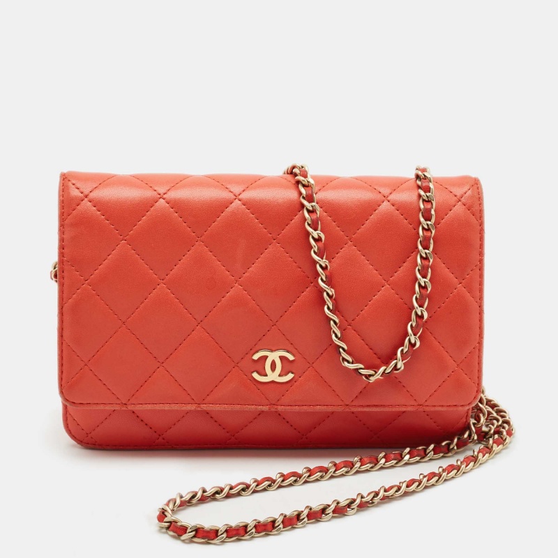 luxury-women-chanel-used-handbags-p1154221-1747917708-015 Chanel Orange Quilted Leather CC Wallet On Chain