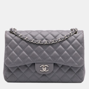 Chanel Purple Jumbo Classic Lambskin Double Flap