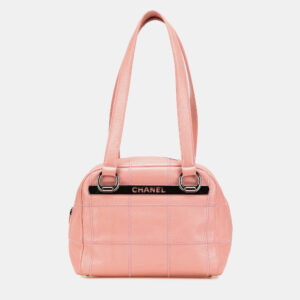 Chanel Pink Choco Bar Caviar Shoulder Bag