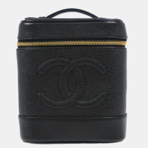 Chanel Black Caviar Leather Timeless Vanity Bag