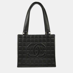 Chanel Black Lambskin Choco Bar Shoulder Bag