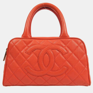 Chanel Scarlet Calfskin Bowling Bag