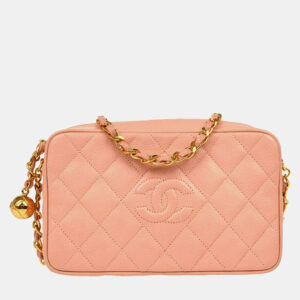 Chanel Pink Caviar Leather Camera Bag