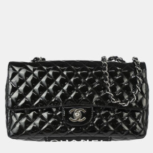 Chanel Black Patent Leather Single Flap Shoulder Bag