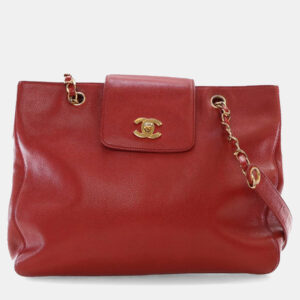 Chanel Red Caviar Supermodel Shoulder Bag