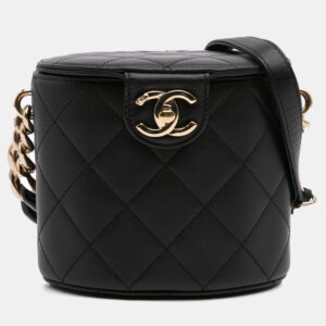 Chanel Black Mini Lambskin Elegant Chain Vanity Case