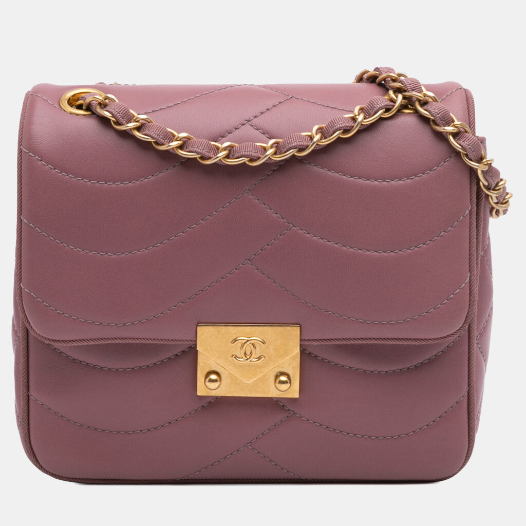 luxury-women-chanel-used-handbags-p1156420-001 Chanel Pink Paris Seoul Mini Lambskin Pagoda Single Flap