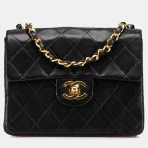 Chanel Black Mini Square Classic Lambskin Single Flap