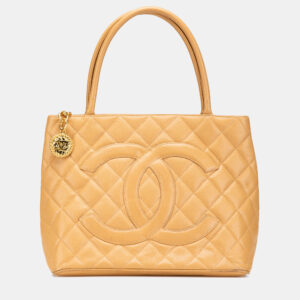Chanel Brown Caviar Medallion Tote