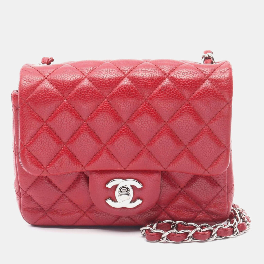 luxury-women-chanel-used-handbags-p1156925-008 Chanel Red Leather Mini Chain Shoulder Bag