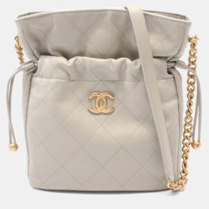 Chanel Lambskin Drawstring Crossbody Bag
