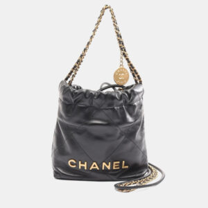 Chanel Black Leather 22 Mini Crossbody Bag