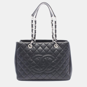 Chanel Black Leather Grand Shopping Tote Bag