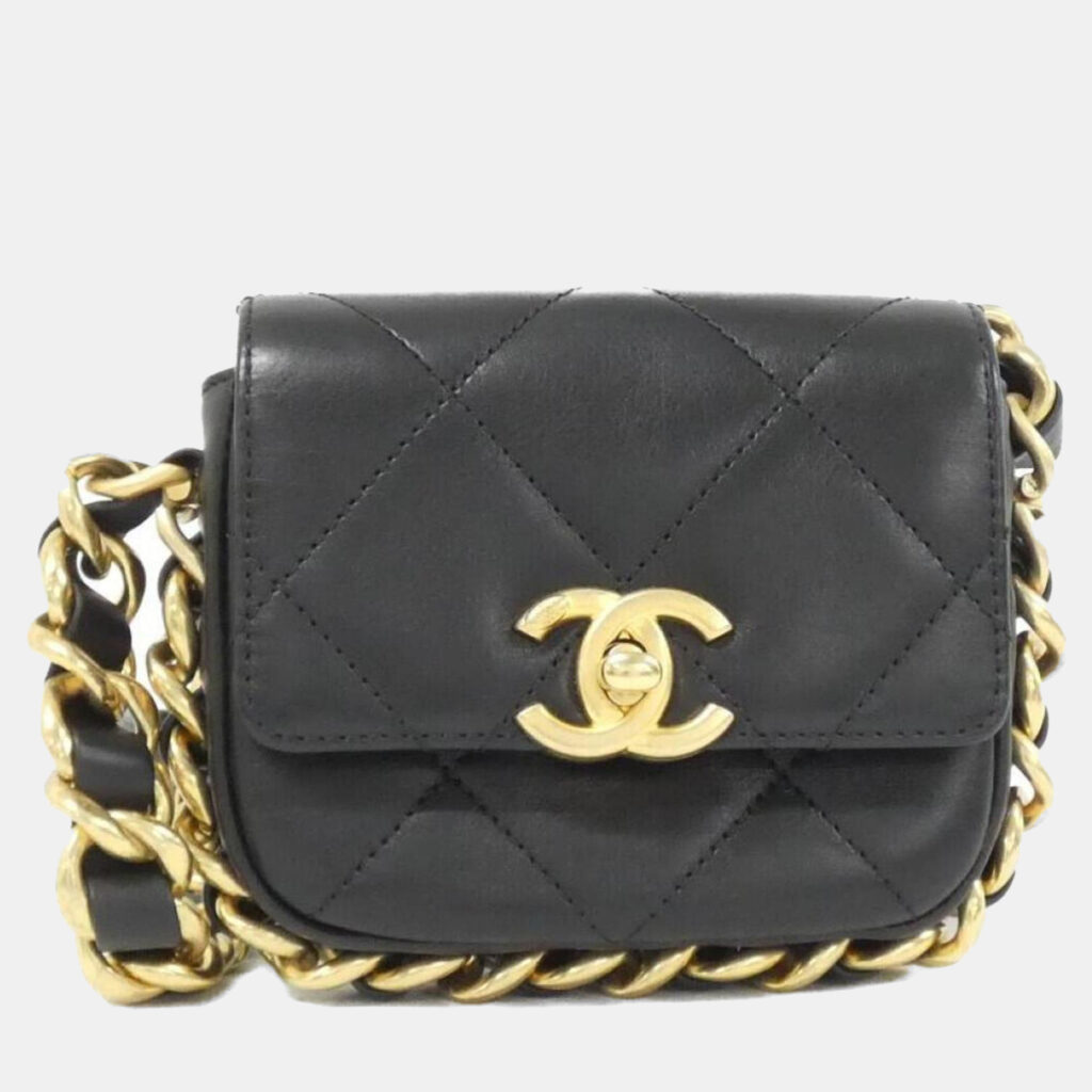 luxury-women-chanel-used-handbags-p1157329-004 Chanel Black Leather Shoulder Bag