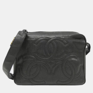 Chanel Black Caviar Leather Shoulder Bag