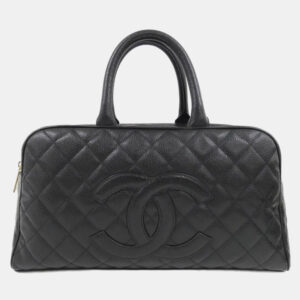 Chanel Black Leather Boston Bag