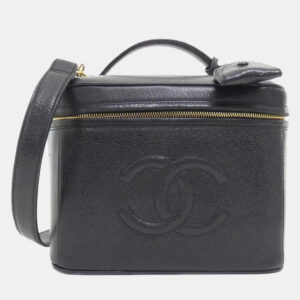 Chanel Black Caviar CC Vanity Train Case