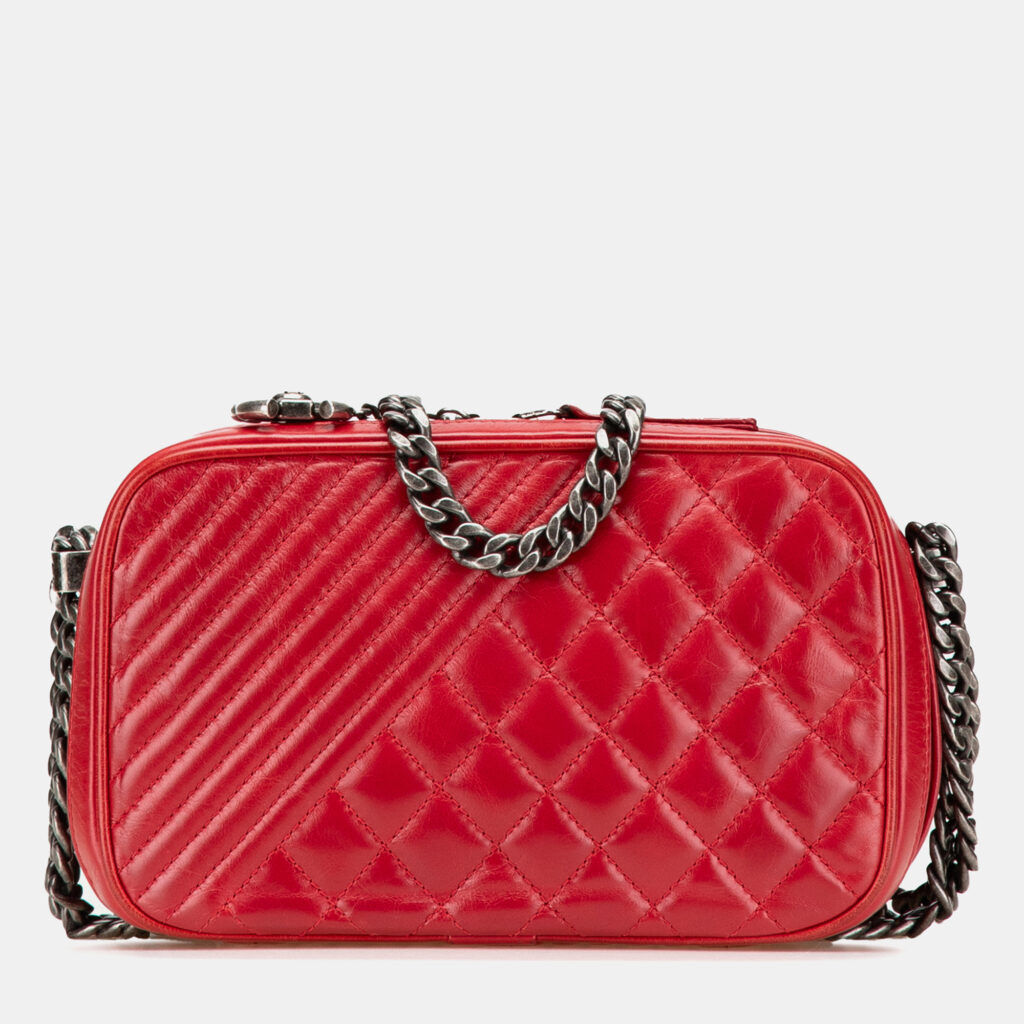 luxury-women-chanel-used-handbags-p1157536-010 Chanel Red Small Quilted Glazed Calfskin Coco Boy Camera Bag