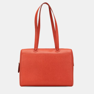 Chanel Orange Grained Calfskin Tote
