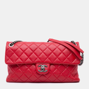 Chanel Black Quilted Caviar Leather Medium Classic Double Flap Bag
