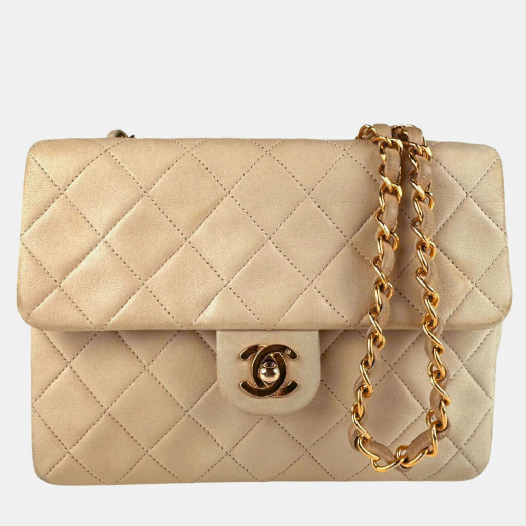 luxury-women-chanel-used-handbags-p1158890-003 Chanel Beige Lambskin Shoulder Bag