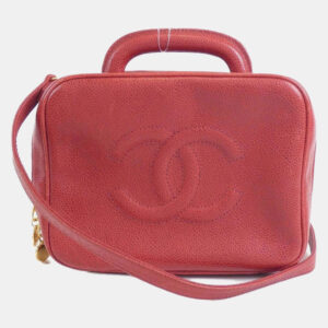 Chanel Red Leather CC Vanity Case