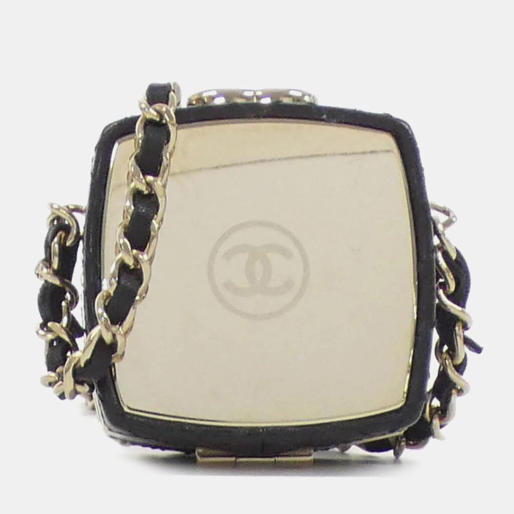Chanel Black Leather Chain Clutch