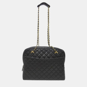 Chanel Black Lambskin Leather Shoulder Bag