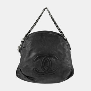 Chanel Black Leather Coco Mark Shoulder Bag