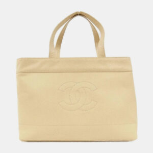 Chanel Beige Caviar Leather Handbag