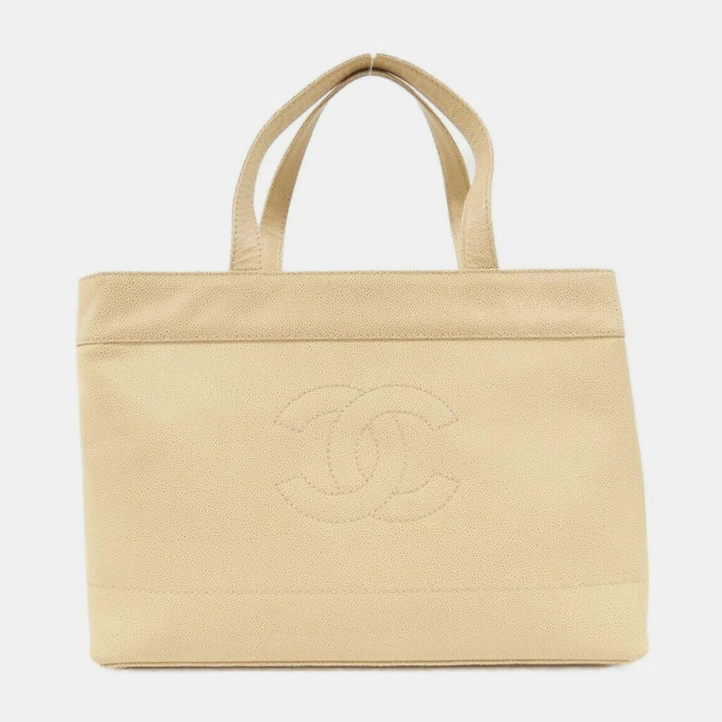 luxury-women-chanel-used-handbags-p1158942-004 Chanel Beige Caviar Leather Handbag
