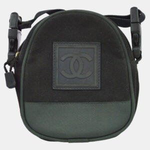 Chanel Black Green Nylon Sport Line Crossbody Bag