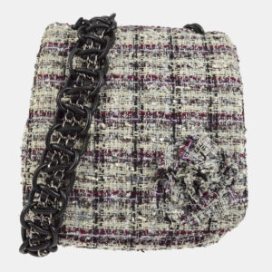 Chanel Multicolor Tweed Camellia Shoulder Bag