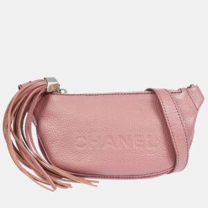 Chanel Pink Leather Fringe Shoulder Bag