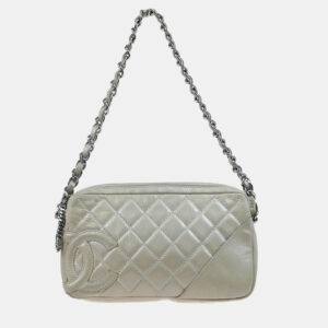 Chanel Light Gray Calfskin Cambon Ligne Handbag