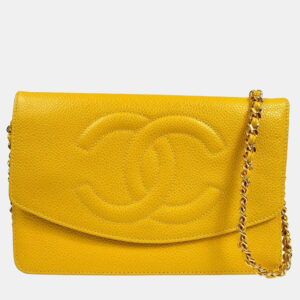 Chanel Yellow Calfskin Timeless Wallet On Chain