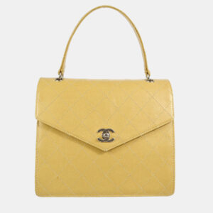 Chanel Beige Calfskin Turnlock Top Handle Bag