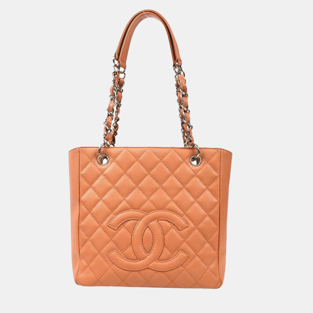 luxury-women-chanel-used-handbags-p1159158-004 Chanel Pink Calfskin Petite Shopping Tote Handbag